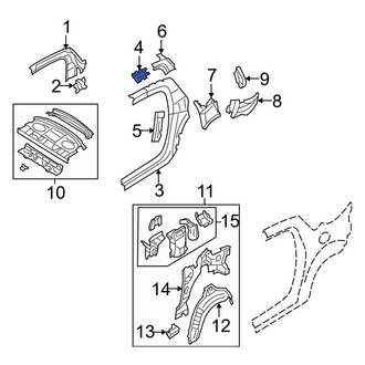 Mazda OE - Rear Left Upper Inner Quarter Panel Reinforcement