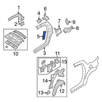Mazda OE - Right Lower Inner Quarter Panel Reinforcement