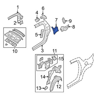 Mazda OE - Rear Left Inner Quarter Panel Reinforcement