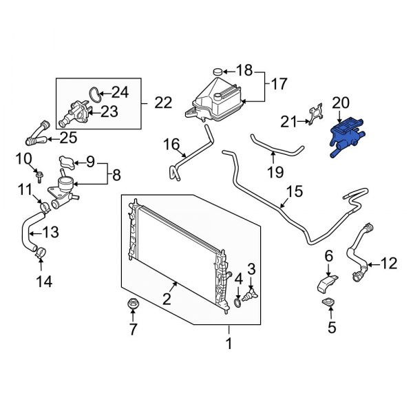 Engine Coolant Outlet Flange