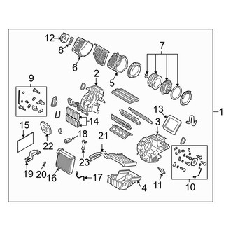 Mazda OE - Air Conditioner & Heater - Evaporator & Heater Components (W/O Auto Temp Control)