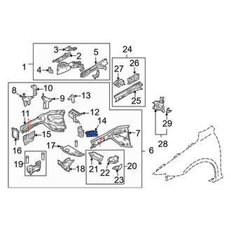 Mazda OE - Front Left Frame Side Member Reinforcement