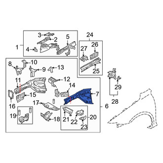 Mazda OE - Front Left Inner Frame Side Member