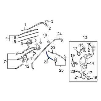 Mazda OE - Front Right Windshield Washer Hose