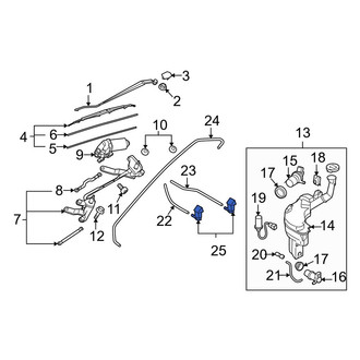 Mazda OE - Front Left Windshield Washer Nozzle
