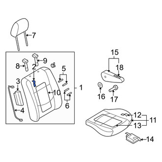 Mazda OE - Center Left Seat Back Cushion Cover