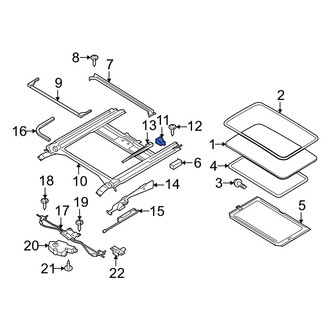 Mazda OE - Left Sunroof Drip Rail Bracket