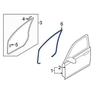 Mazda OE - Front Left Inner Door Seal