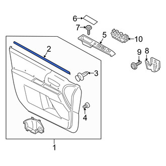 Mazda OE - Front Left Inner Door Window Belt Weatherstrip