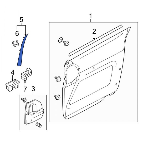 Mazda OE C2356852XB02 Right Door Opening Trim