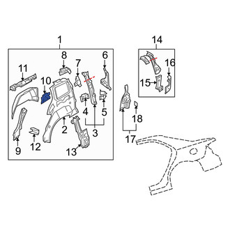 Mazda OE - Rear Right Body C-Pillar Reinforcement