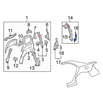 Mazda OE - Rear Left Body D-Pillar Reinforcement