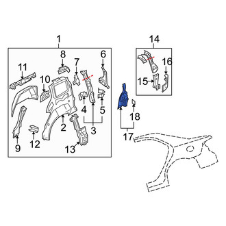 Mazda OE - Left Lower Quarter Panel Reinforcement