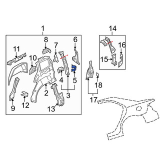 Mazda OE - Rear Right Body D-Pillar Reinforcement