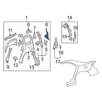 Mazda OE - Rear Left Body D-Pillar Reinforcement