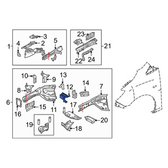 Mazda OE - Front Right Fender Rail