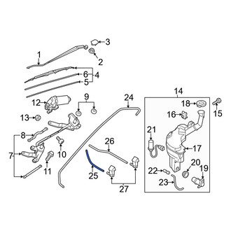 Mazda OE - Front Right Windshield Washer Hose