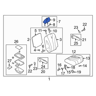 Mazda OE - Center Right Headrest Cover