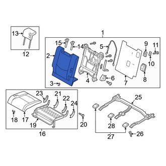 Mazda OE - Center Left Seat Back Cushion Cover