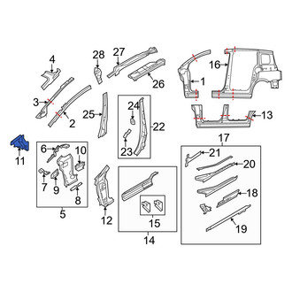 Mazda OE - Right Body A-Pillar Reinforcement Plate