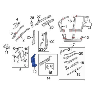Mazda OE - Left Body A-Pillar Reinforcement