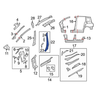 Mazda OE - Left Body B-Pillar Reinforcement
