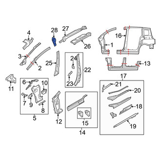 Mazda OE - Left Roof Side Rail Reinforcement