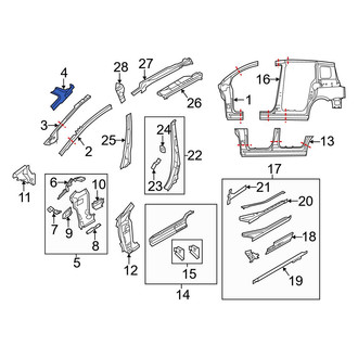 Mazda OE - Left Inner Body A-Pillar Reinforcement