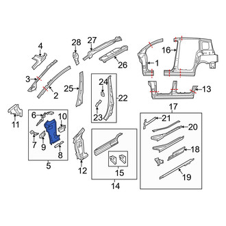 Mazda OE - Left Body A-Pillar Reinforcement Plate