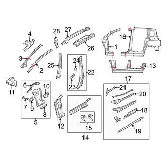 Mazda OE - Pillars, Rocker & Floor - Center Pillar & Quarter Panel