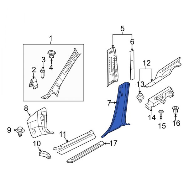 Door Pillar Post Trim Set