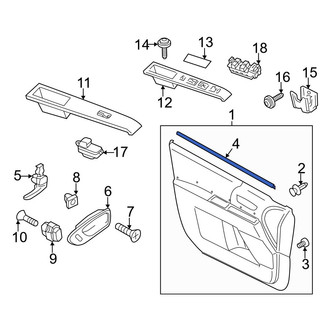Mazda OE - Front Left Inner Door Window Belt Weatherstrip