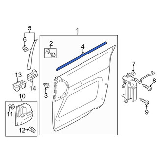 Mazda OE - Rear Left Door Window Belt Weatherstrip