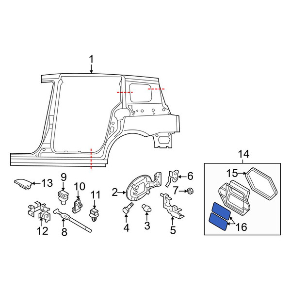 Mazda OE BJS751920 - Rear Quarter Panel Vent
