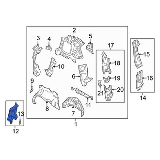 Mazda OE - Left Lower Quarter Panel Reinforcement