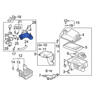 Mazda OE - Front Lower Engine Air Intake Hose