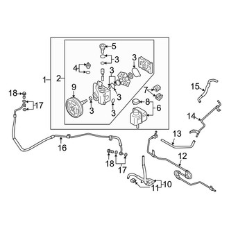 Mazda OE - Steering Gear & Linkage - Pump & Hoses (2.3L)