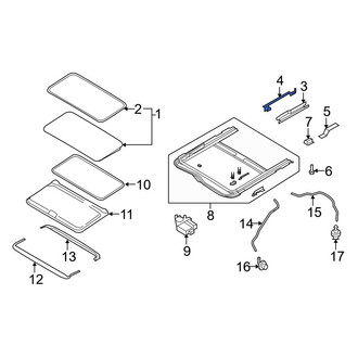 Mazda OE - Left Sunroof Cable Guide