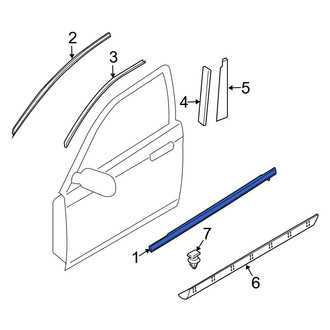 Mazda OE - Front Left Outer Door Window Belt Weatherstrip
