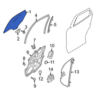 Mazda OE - Front Left Door Glass