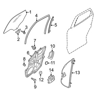 Mazda OE - Rear Door - Glass & Hardware