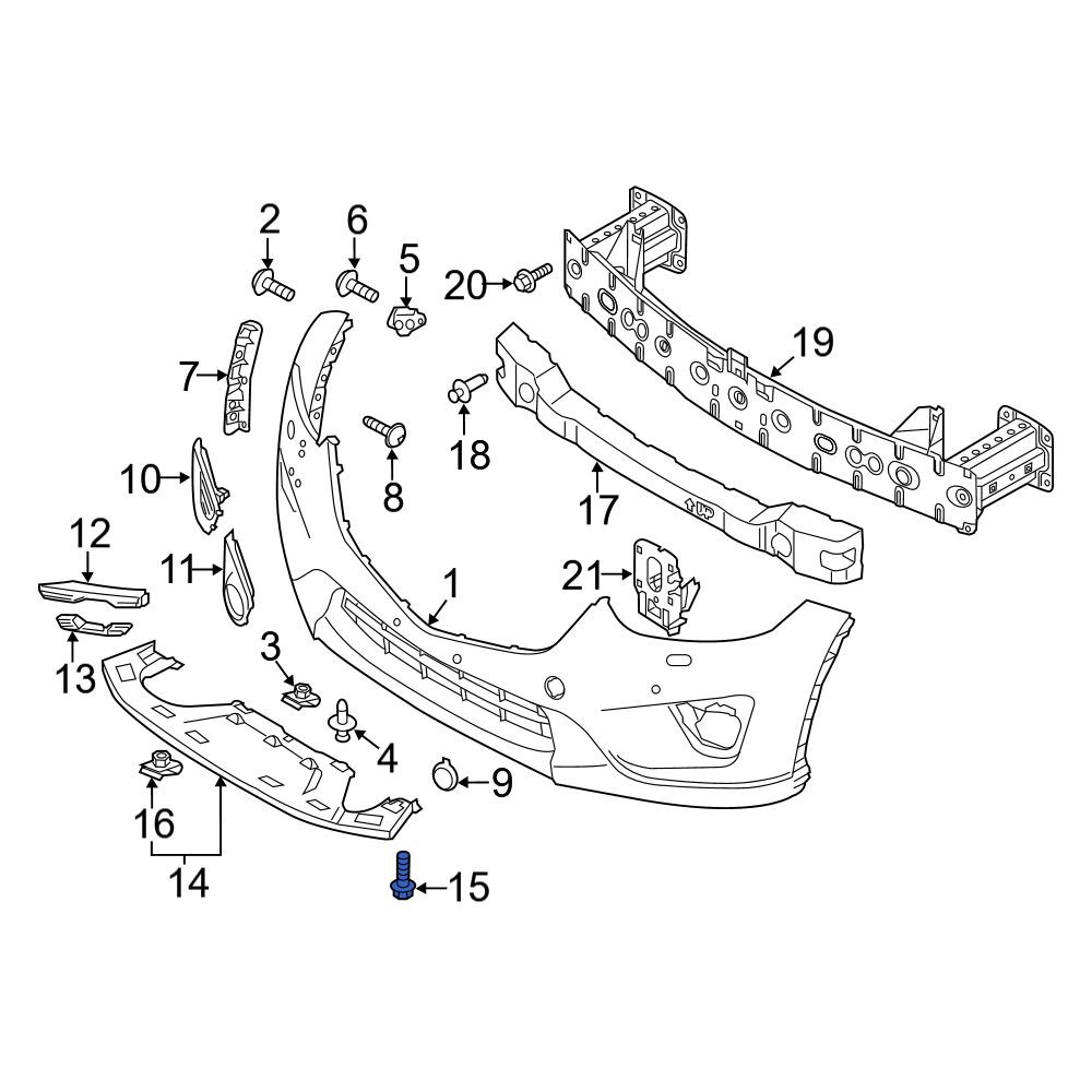 Mazda OE 9YA020646 - Lower Radiator Support Panel Bolt