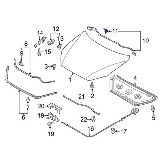 Mazda OE - Rear Outer Hood Seal Clip