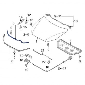 Mazda Hood Weatherstripping Seals — CARiD.com