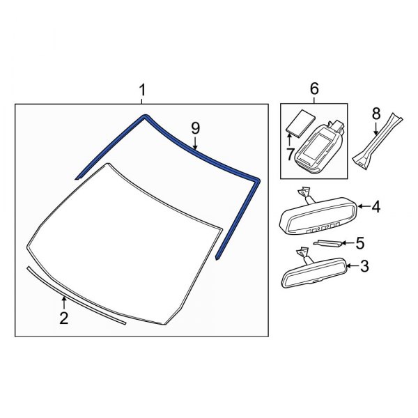 Mazda OE KD5350601A Front Windshield Molding