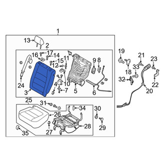 Mazda OE - Rear Left Seat Back Cushion Cover