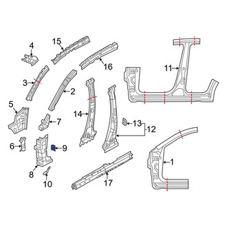 Mazda OE - Body A-Pillar Reinforcement Anchor Plate