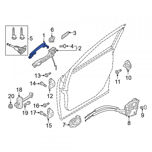 Mazda OE KD535941XE13 - Rear Left Outer Exterior Door Handle