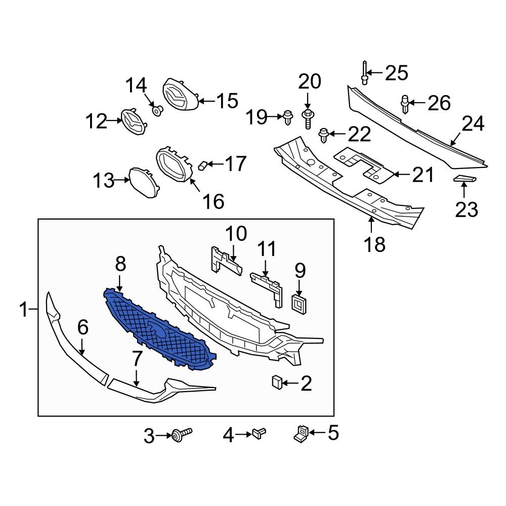 Mazda OE KB8C50719 - Front Grille