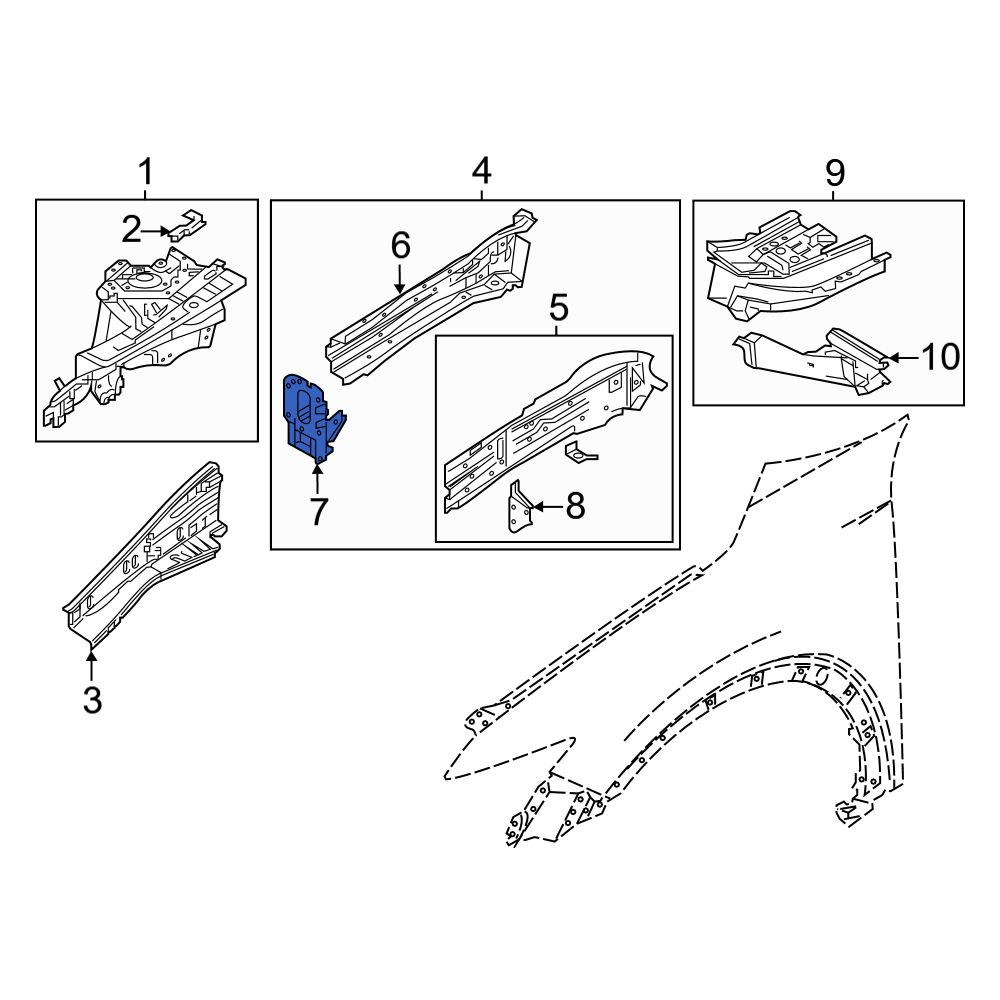 Mazda OE KB7W5418X - Front Left Frame Rail End